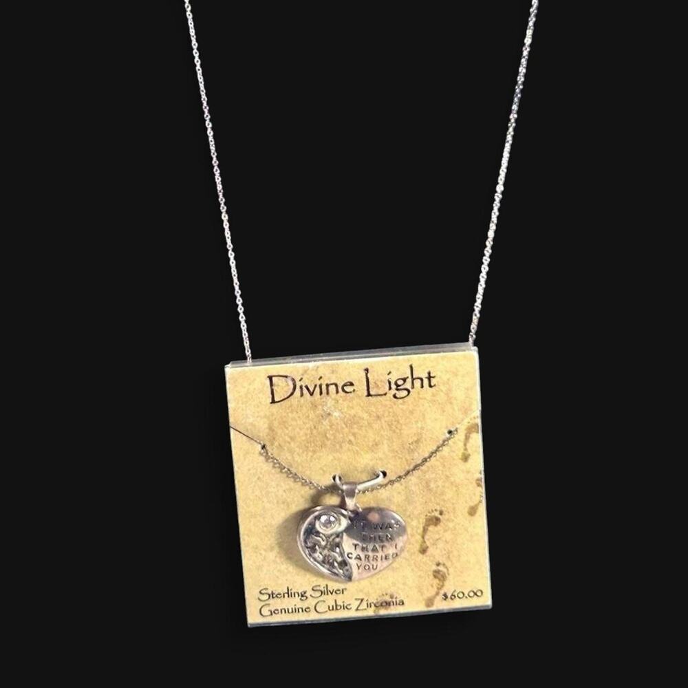 🚨NEW Divine Light STERLING SILVER “It Was Then That I..” HEART NECKLACE